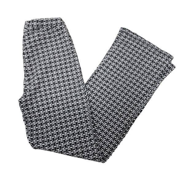 Zara Black & White Knit Geometric Wide-Leg Pants – High Rise Retro Trousers M - Picture 4 of 5